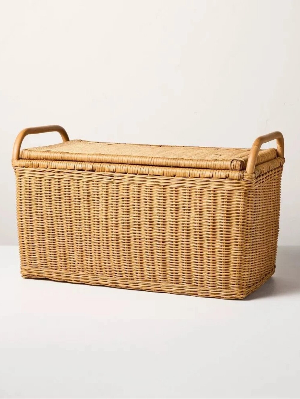 Large Rattan Storage Basket with Lid  - Hearth & Hand with Magnolia